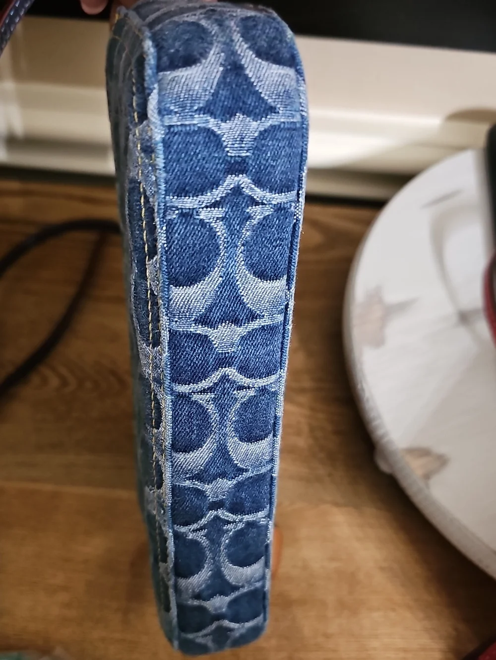 Coach Denim Blue Monogram Signature Crossbody Bag